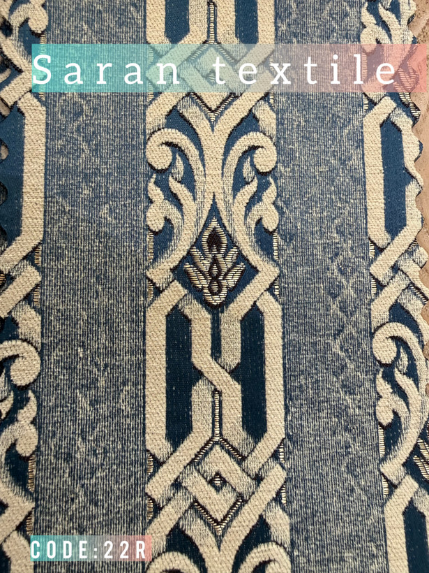 پارچه مبلی شانل طرح ۱۶۴،کد ۲۲ ،رنگ سرمه ای